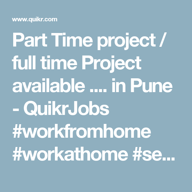 Part time recruitment jobs in pune